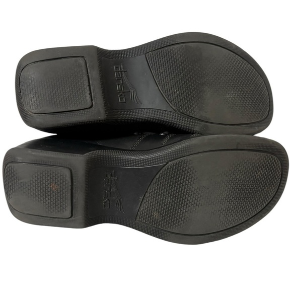 ๐ Dansko Lace-Up Comfort Clog Shoes Womens EU 40 US 9.5- 10 Black Leather - Picture 6 of 12